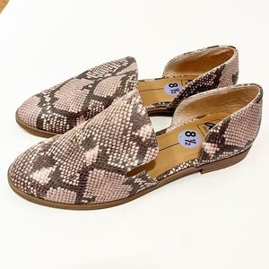 Dolce Vita DV8 D'Orsay Reptile Snakeskin Slip-on Loafers Flats. Size Women's 8.5
